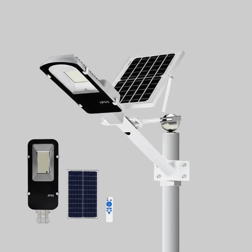 200W Powerful Solar Light Outdoor Solar Street Light 6000Mah Waterproof Automatic Dusk to Dawn Street Light for Garage Garden
