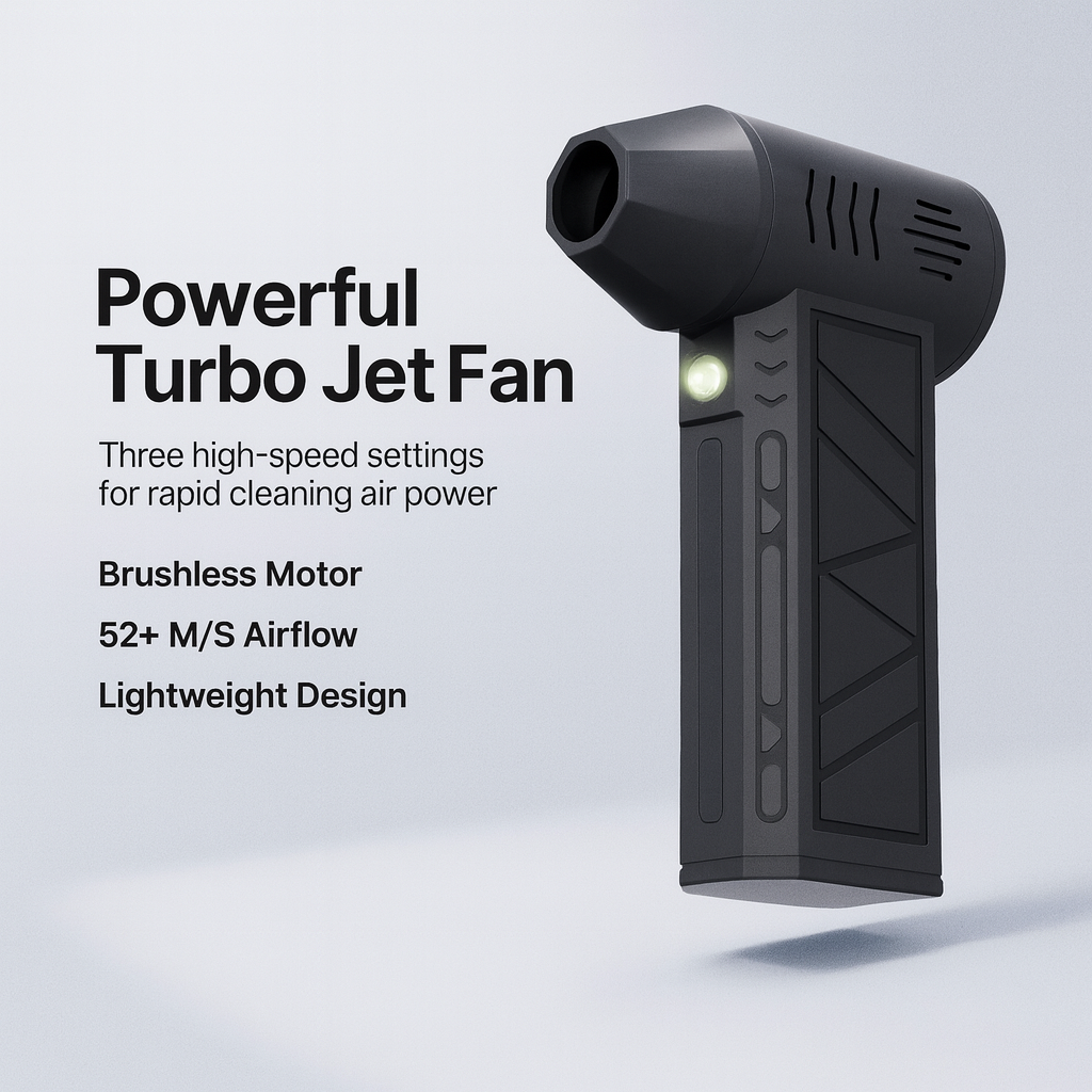 Mini Turbo Jet Fan Electric Air Duster with 1&3 Gear Adjustable Speed 130000RPM 52M/S Car Computer Cleaning Blower Tool Kit