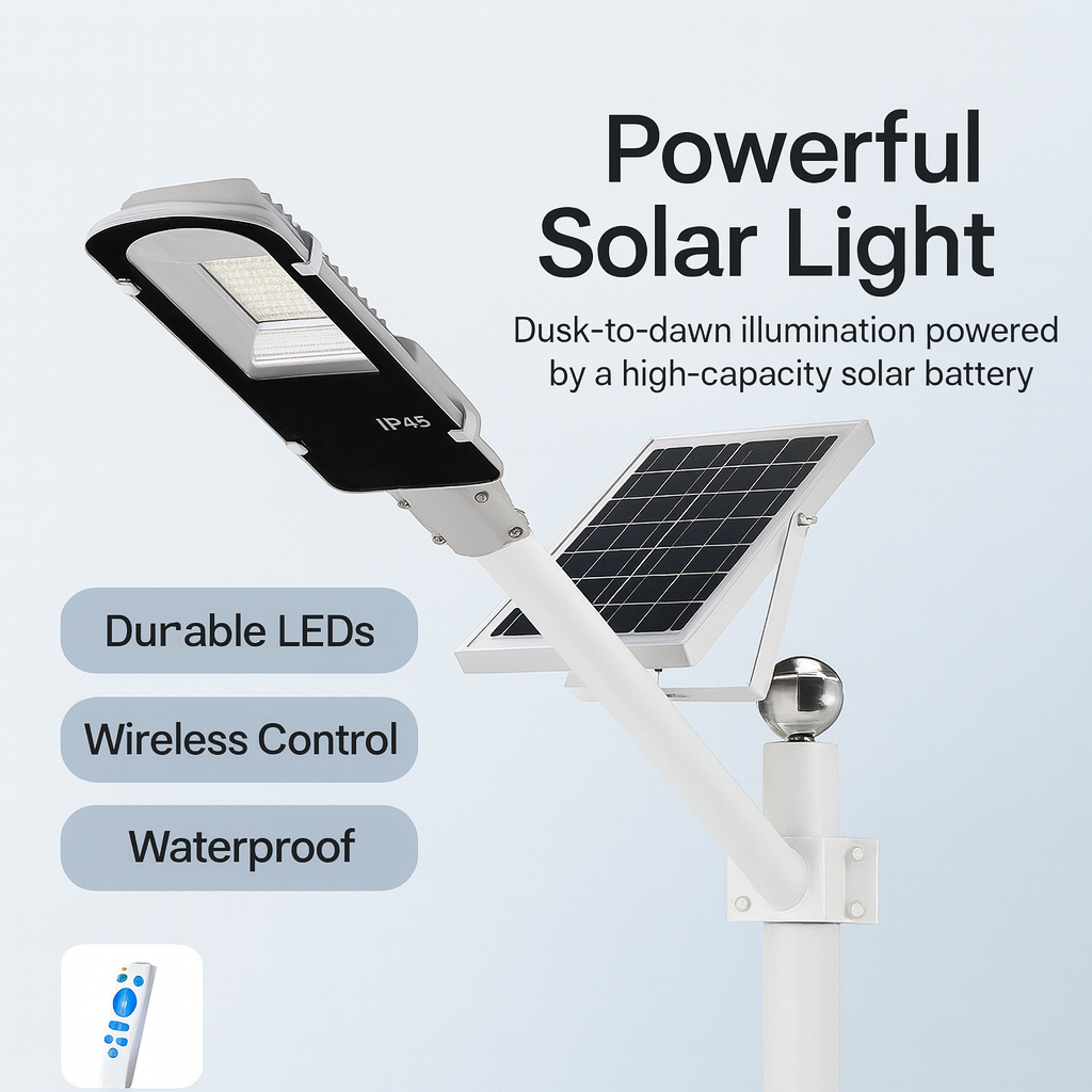 200W Powerful Solar Light Outdoor Solar Street Light 6000Mah Waterproof Automatic Dusk to Dawn Street Light for Garage Garden