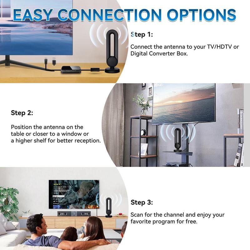 Long - Range 4K TV Antenna | Amplified Digital HDTV Reception for Home, Apartment, RV - GadgetBargain