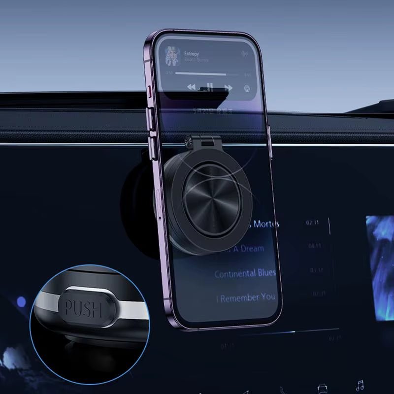 Magnetic Car Phone Mount – Double - Sided Suction, 360° Foldable Holder - GadgetBargain