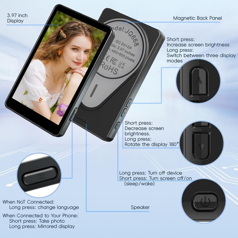Magnetic Phone Vlog Screen – Use Rear Camera for 4K Selfies & Recording - GadgetBargain