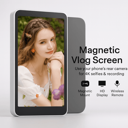 Magnetic Phone Vlog Screen – Use Rear Camera for 4K Selfies & Recording - GadgetBargain