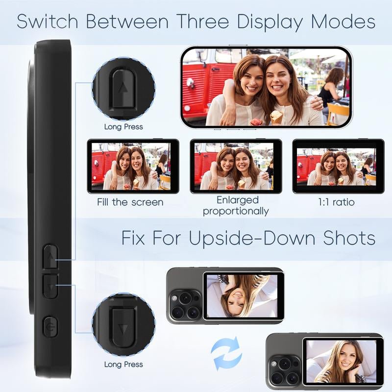 Magnetic Phone Vlog Screen – Use Rear Camera for 4K Selfies & Recording - GadgetBargain