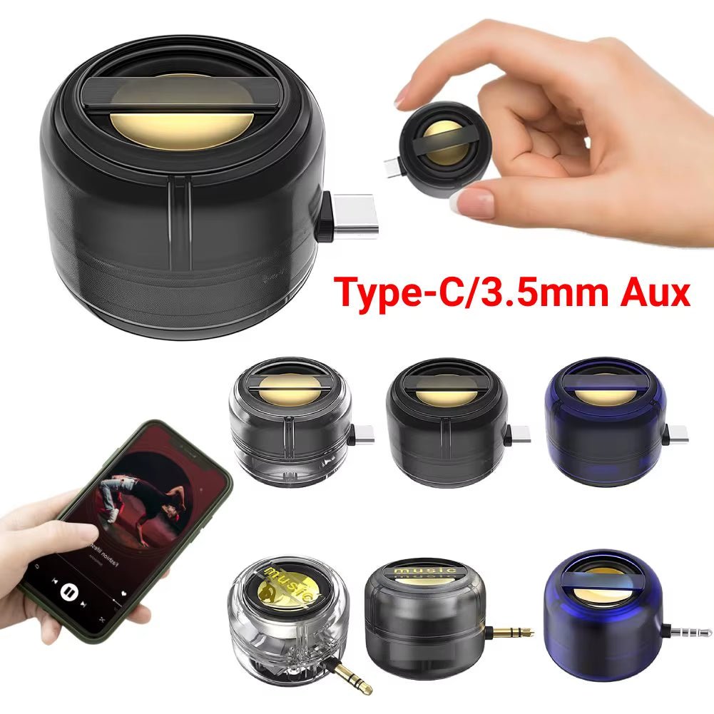 Portable Mini Plug - In Speaker – Type - C & 3.5mm Compatible - GadgetBargain
