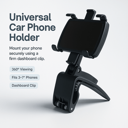 Universal Car Phone Holder – Dashboard Clip Mount - GadgetBargain