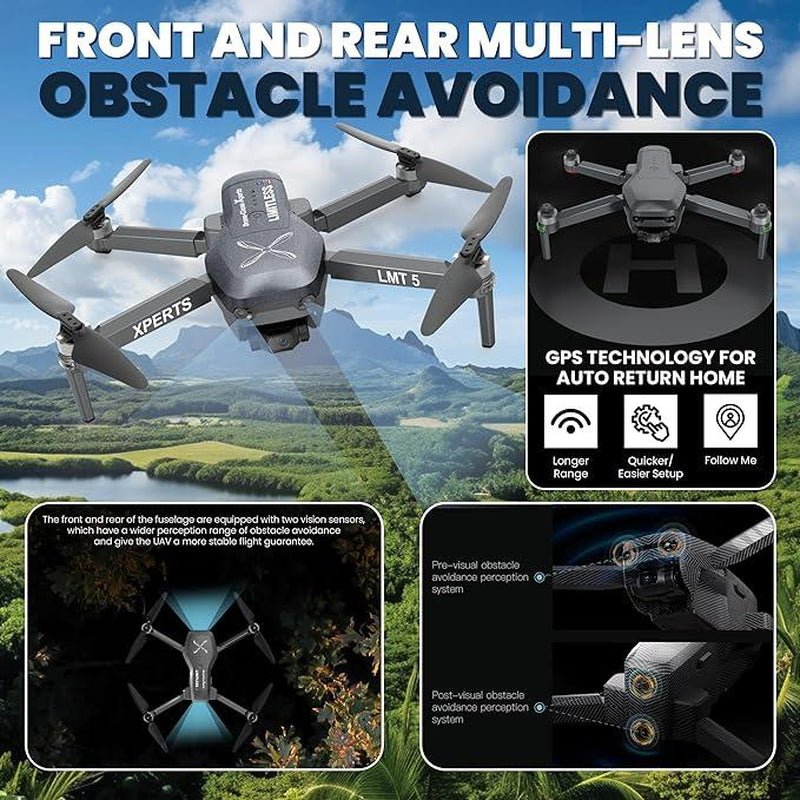 X Pro LIMITLESS 5 4K GPS Drone with Obstacle Avoidance & 3 - Axis Gimbal - GadgetBargain