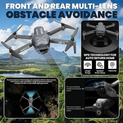 X Pro LIMITLESS 5 4K GPS Drone with Obstacle Avoidance & 3 - Axis Gimbal - GadgetBargain