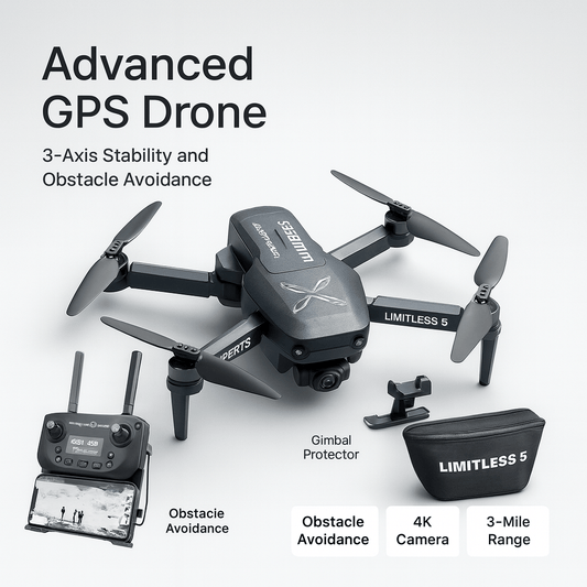 X Pro LIMITLESS 5 4K GPS Drone with Obstacle Avoidance & 3 - Axis Gimbal - GadgetBargain
