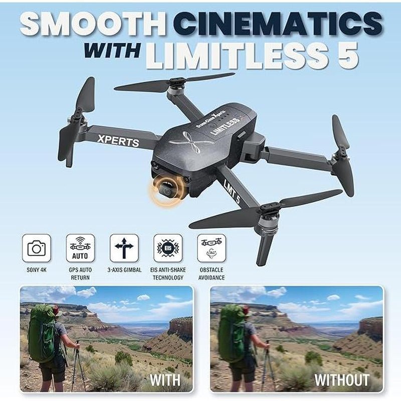 X Pro LIMITLESS 5 4K GPS Drone with Obstacle Avoidance & 3 - Axis Gimbal - GadgetBargain